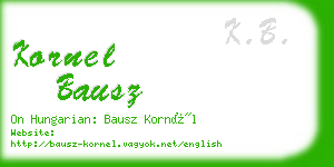 kornel bausz business card